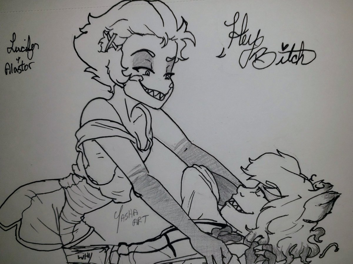 doggyyasha's tweet image. Dunno if I'll do this better, Alastor came out weird. 
I also know this is not what Lucifer says in the story.  Obsessed with "Of Saints and Sinners"  #osas by an amazing author @morningstar_ao3 ravenous for more!
#radioapple