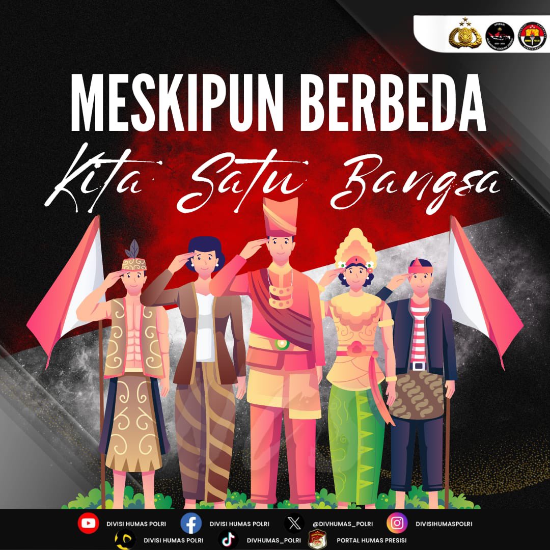 Jaga persatuan dengan sikap saling menghormati dan menghargai satu sama lain ya Sobat Polri. Mari satukan hati dan pikiran demi menjaga keutuhan bangsa.