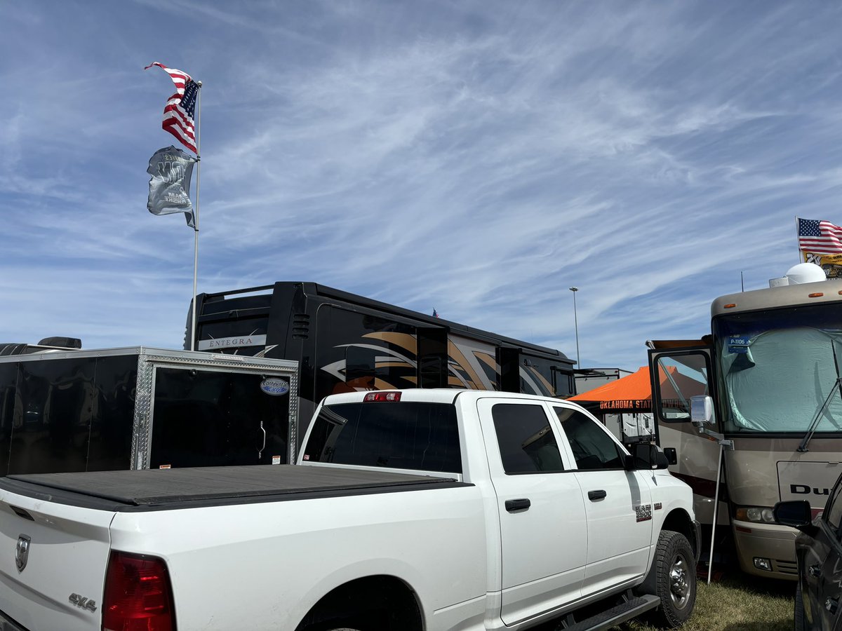 KBarcus's tweet image. At NASCAR race in Kansas in new rig!