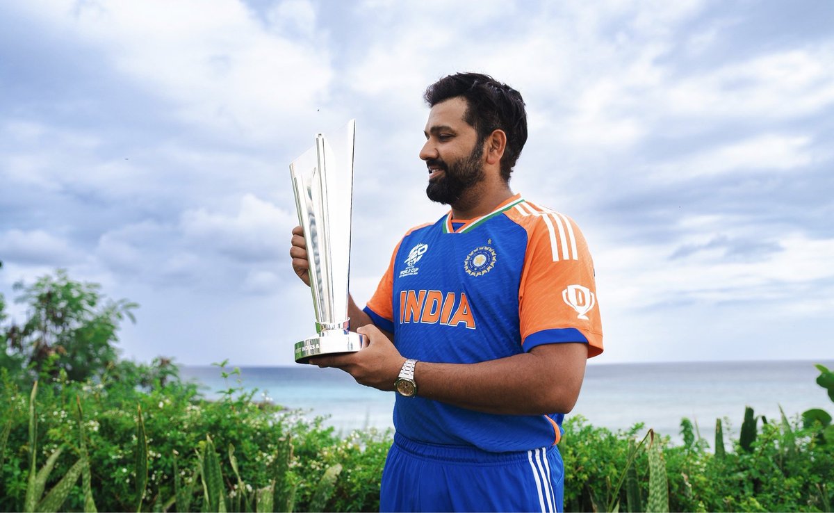 CricCrazyJohns's tweet photo. Rohit Sharma said "No, No, I'm not thinking about retirement & only reason I retired from T20I is because I have had my time, I enjoyed playing the format, won 2024 T20 WC, This was the best time for me to move on from T20I as there are lots of very good players who can do well for India". [FITTR]