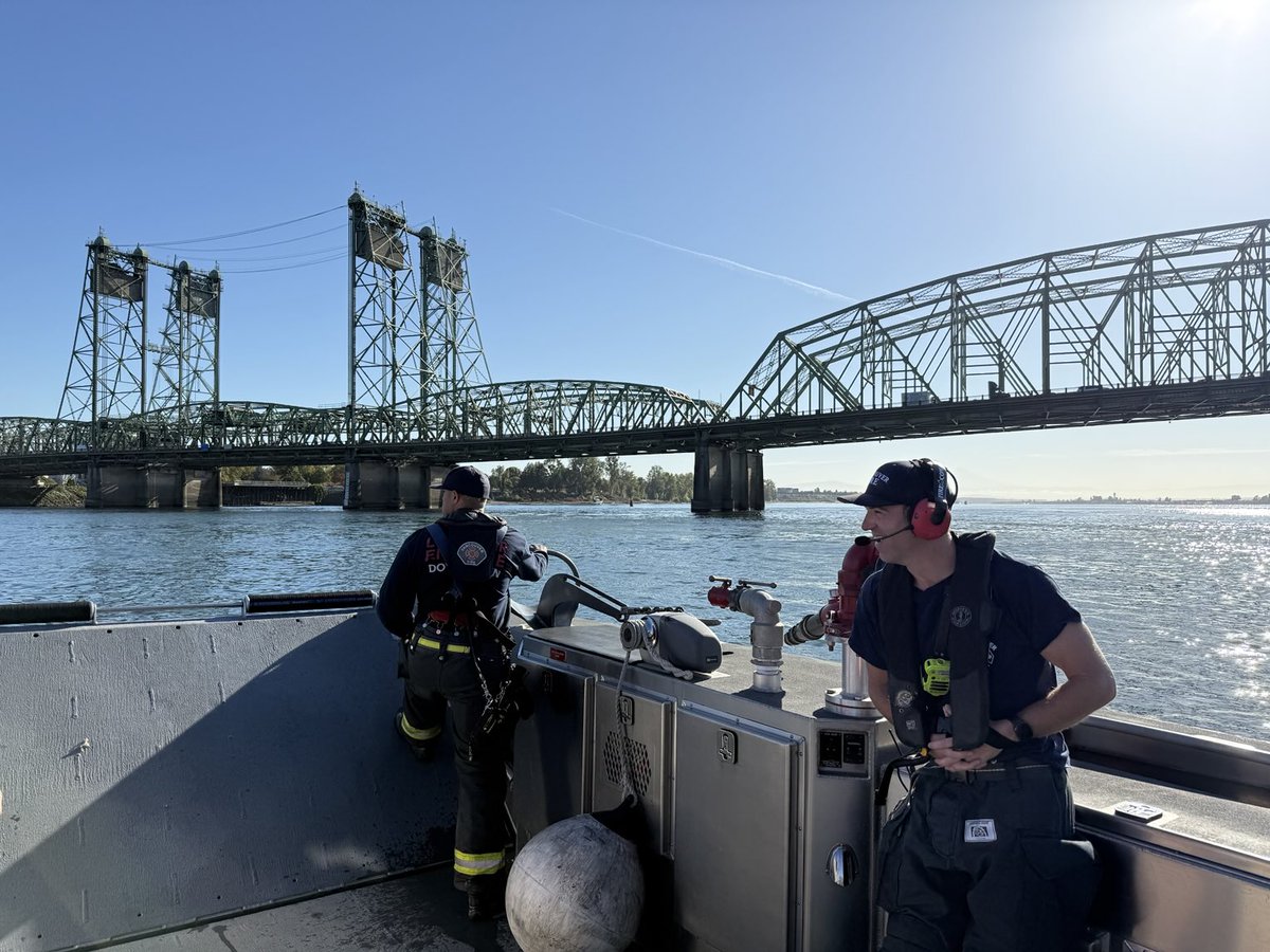 Vancouver Fire Boat 1 (AKA - Discovery) deployed to the I5 bridge today for a disturbance.
