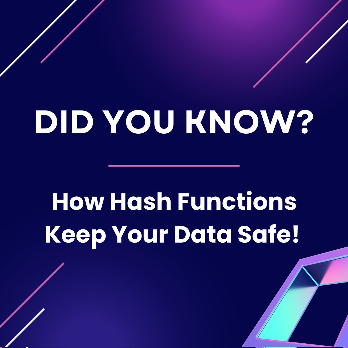 ednuetech's tweet photo. Did you know that hash functions are the unsung heroes of data security? These clever algorithms convert any size of data into a fixed-size hash, making it quick to store and secure!

#DidYouKnow #HashFunctions #DataSecurity #Cybersecurity #TechTrivia https://t.co/GcgH2ZpVRn