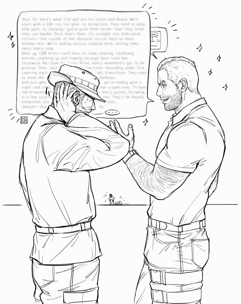 _ddosq's tweet image. Price is back and someone can&apos;t contain themselves 😗
(poor Ghost and Roach...)
#CaptainPrice #SoapMactavish #Codmw2