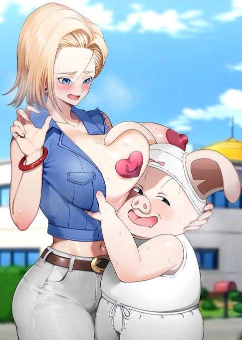 おい!18号っ!このデカパイは誰のものだ?Hey Android18!Whose big tits are these?#人造人間18号 #Android18 
