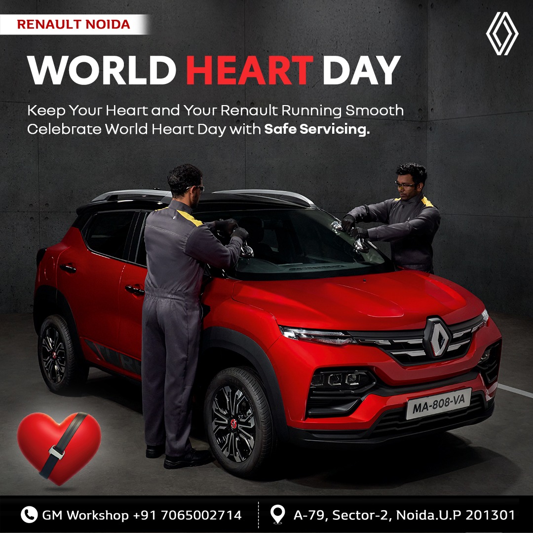RenaultNoida's tweet photo. 🌍 𝗛𝗮𝗽𝗽𝘆 𝗪𝗼𝗿𝗹𝗱 𝗛𝗲𝗮𝗿𝘁 𝗗𝗮𝘆!💓

This #WorldHeartDay, let your heart race with love, joy, &amp; endless adventure.🚘
Renault brings you the perfect blend of adventure, style, and performance. So, hit the road and make every heartbeat count!

#Wishes #HappyWorldHeartDay https://t.co/9OJferqn21