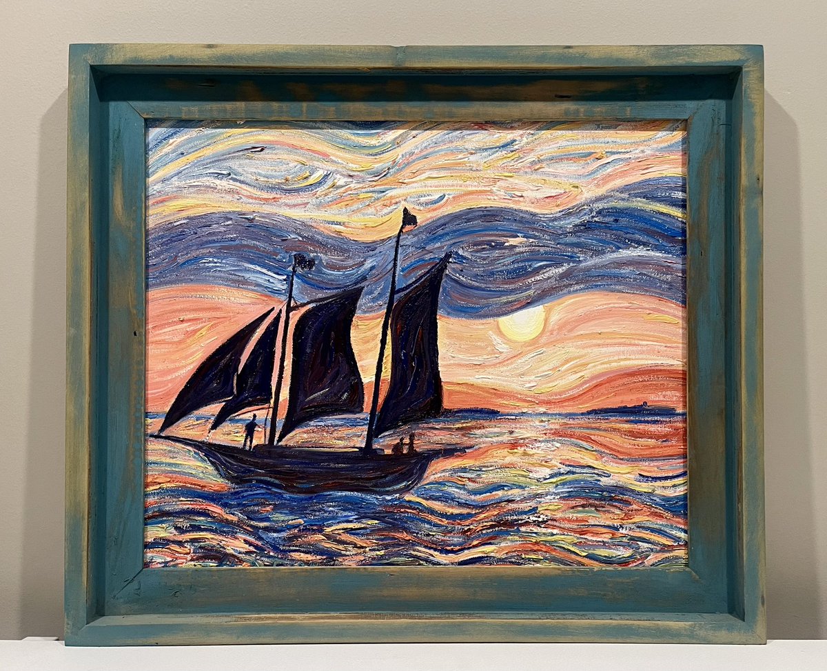 Stombocked's tweet image. A 20x24&quot; customer frame being shown off with a few of my own paintings.

Weathered barnwood with some simulated weathered paint doesn&apos;t look too shabby, eh?

#barnwood #barnwooddecor #pictureframe #pictureframes #pictureframeshop #woodworking #woodworkercommunity #barnwoodframe…