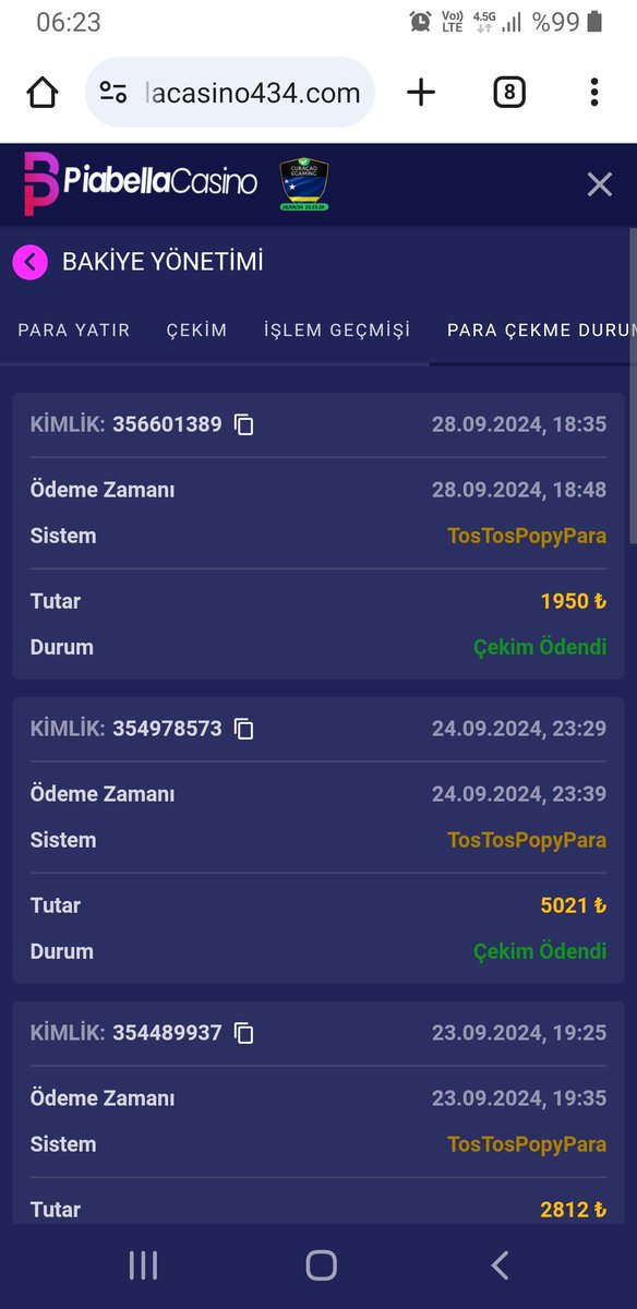 piabellacasinodan 1950 tl 13 dk da popypara hesabima aktarilmiatir tesekurler #piabellacasino