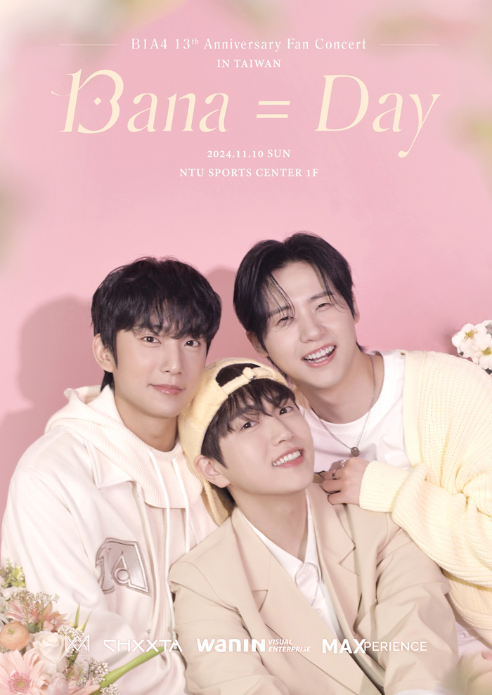 ESJAPAN's tweet photo. B1A4 台湾 台北公演🇹🇼
2024 B1A4 13th Anniversary Fan Concert <13ANA=DAY>  IN TAIWAN

公演日：2024年11月10日（日）
会場：国立台湾大学総合体育館1階
発売日：10月9日（水）

ご予約受付を開始しました✨
ウェブサイトからお問い合わせください。
ご注文お待ちしております😊

#B1A4 https://t.co/vrVwogqO4v