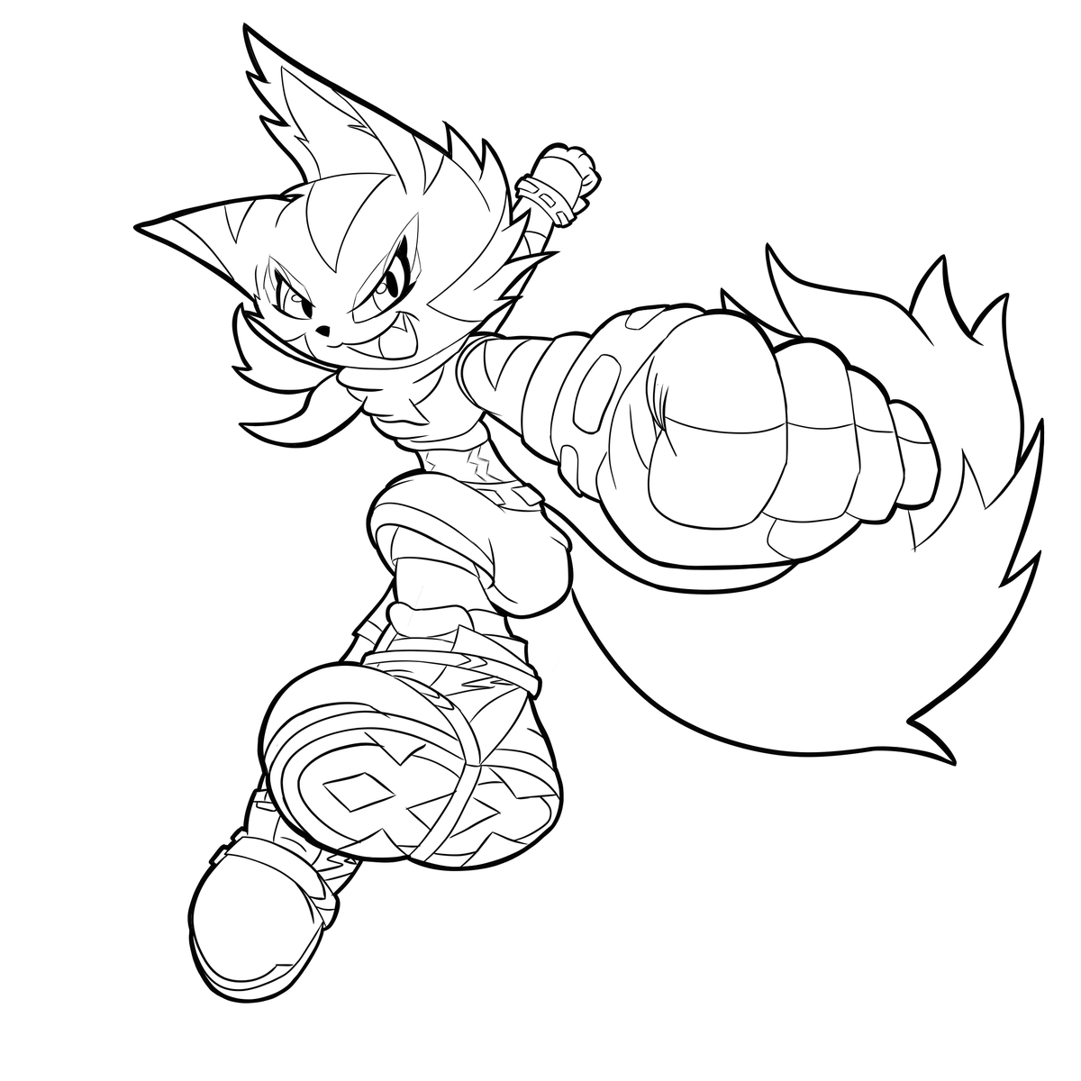 funny green cat W.I.P