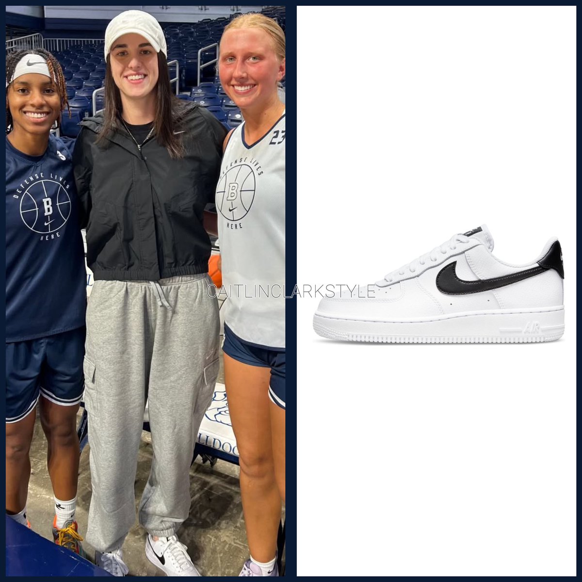 caitlinclarksty's tweet photo. September 28, 2024: @CaitlinClark22 Butler Family Weekend MBB Practice | Indianapolis, Indiana | wearing @Nike Air Force 1 '07. Shop: $115 https://t.co/HDwaXhhbXa #FarfetchPartner https://t.co/omf5vfKn7m