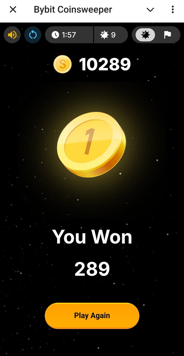 OvogPanda's tweet photo. Bybit has a official Airdrop game!!!
https://t.co/0N2Fxil7h8 
This airdrop game is similar to the minefield game from our childhood.  Finish the game without hitting the bombs and get the points.
289 points in one game. https://t.co/aK0dztLFlm