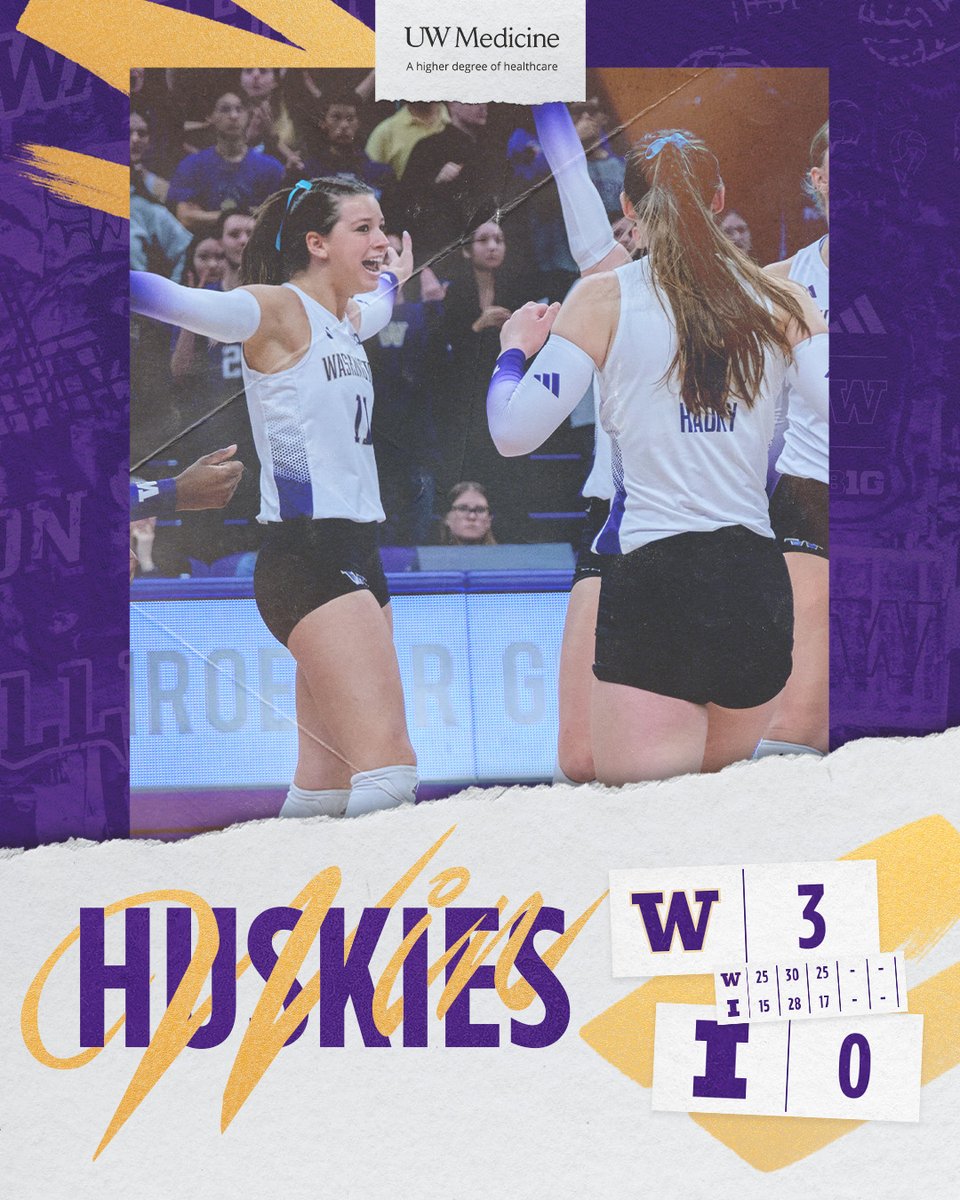 1⃣2⃣-0⃣ Overall

2⃣-0⃣ in Big Ten play

The Huskies drop Illinois in a thrilling sweep! 🧹

#PointHuskies x #B1GVolleyball