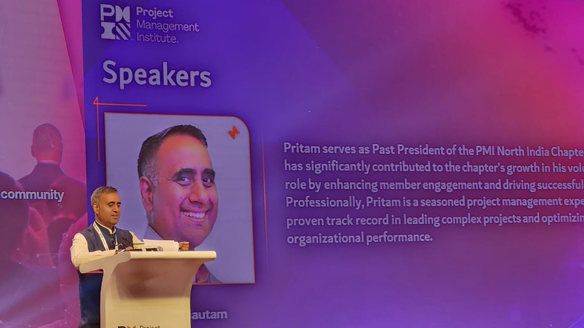 We had an incredible Day 1 at the PMSAC24, filled with inspiring sessions and valuable insights. 
A special thank you to Pritam Gautam, PMP, CISSP, Conference Director, PMI North India Chapter, for providing a comprehensive recap &amp; an exciting overview of what’s to come on Day 2.