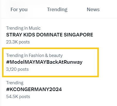 DominMonic's tweet photo. Earlier trend status ..Congrats Maymay !
We are all so proud of you :)

MAYMAY PARIS FASHION WEEK DEBUT

PhanHuyAtPFW WithMAYMAY

#ModelMAYMAYBackAtRunway

@maymayentrata07 https://t.co/dfjpiP5lby