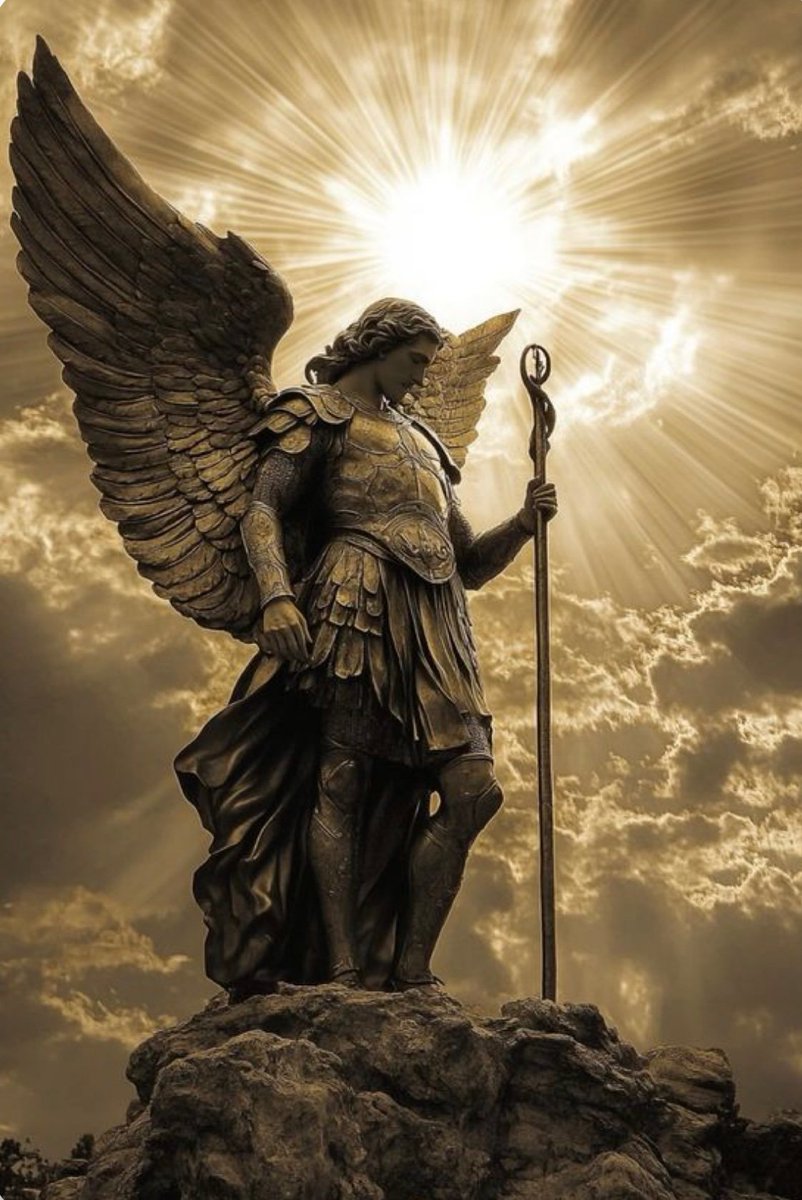 Gerardinarusso's tweet photo. Amado San Miguel, Hoy te pongo delante de mí como un escudo de poder divino, te pido que nunca me desampares. Cúbreme con tus alas y defiéndeme con el ímpetu de tu fuerza, para así alcanzar mi misión de vida en perfecta armonía con el universo.💫✨ https://t.co/HTc1iPXzSV