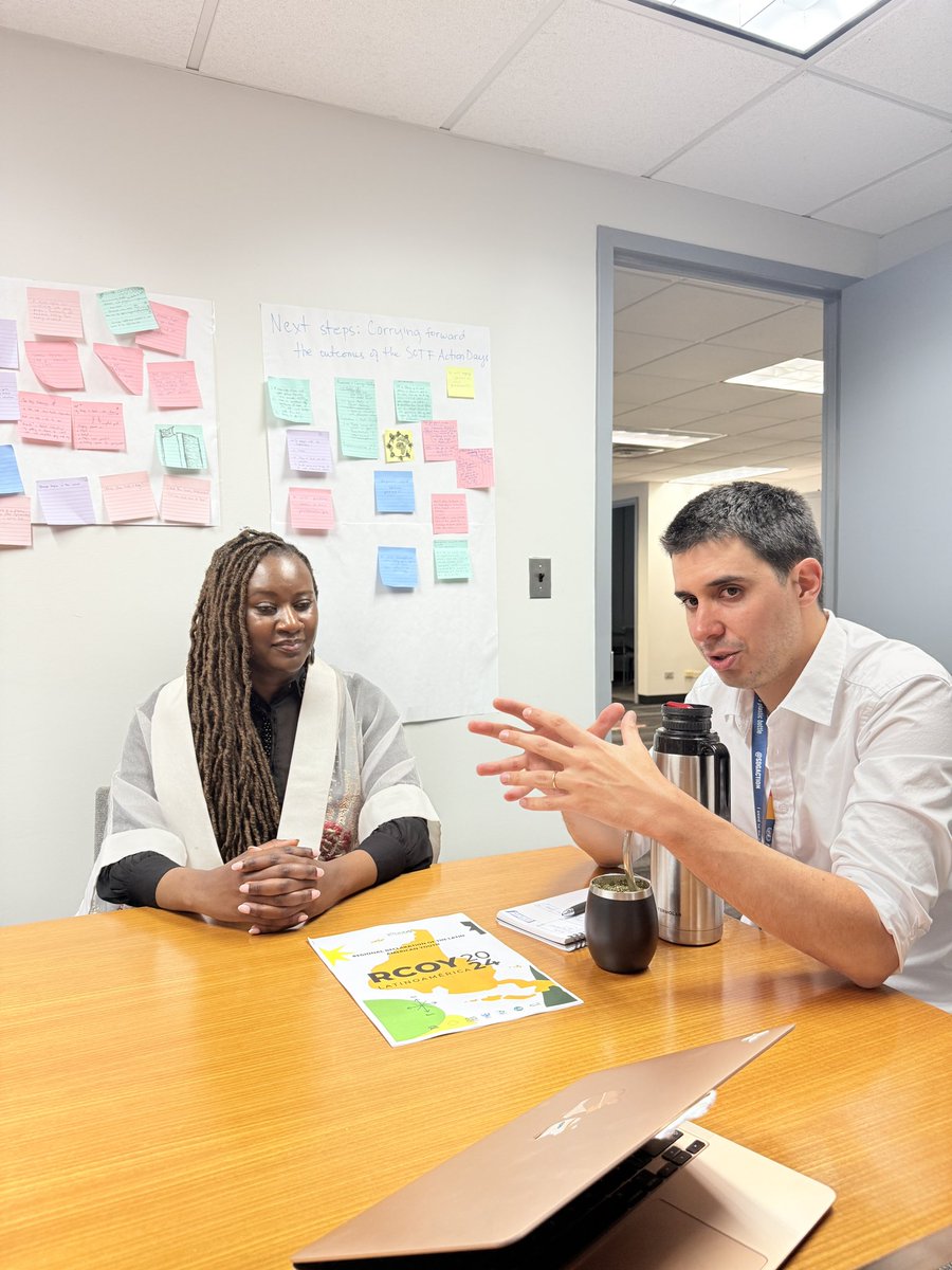 Concluding her engagements, the @AU_YouthEnvoy paid a courtesy visit to UN ASG <a href="/felipepaullier/">Felipe Paullier</a> with Africa youth delegates at the @UNYouthOffice to discuss collaborative strategies for the full realization of the #PactForTheFuture.
