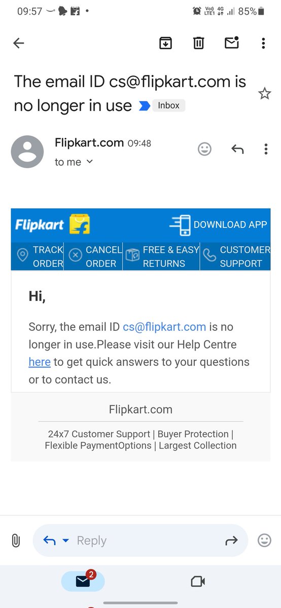 armourya93's tweet photo. @Flipkart @flipkartsupport 
Is there any valid contact email id or phone number available where customer can share there issues.
 You help center is nightmare. Lean from Amazon hlep center. Any one can quickly contact them via phone call and email. https://t.co/ozOyCiYfog