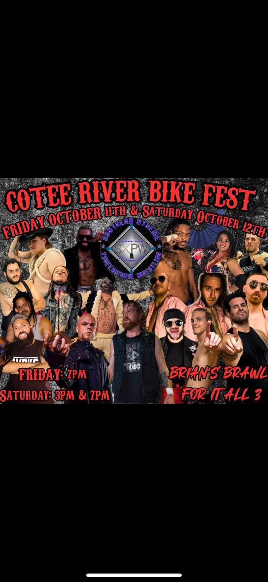 That’s right ladies and gentlemen, #TheBoyband is back together for the #CoteeRiverBikeFest, be there as for the first time in almost 5 years the entire team is united together again. Come see the most gifted, gorgeous and godly Boyband in pro wrestling. 👚 👚 👚