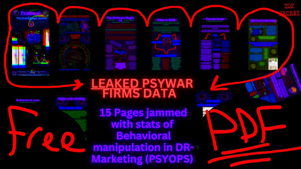 CEOKrma's tweet image. Leaks &amp;amp; data from a psyops mrkg firm 

$540M Contract data 
EGG data 
bio-neuro lab (privately funded) data 
&amp;gt;2.878Tb of secrets REDACTED
+ +

15x pgs of alpha from the war lords in the Shadows, Reading the enemy&apos;s mind --&amp;gt; PSY--OPS

&amp;gt;&amp;gt; Black book &amp;gt;&amp;gt;

RT, like &amp;amp; comment for pdf