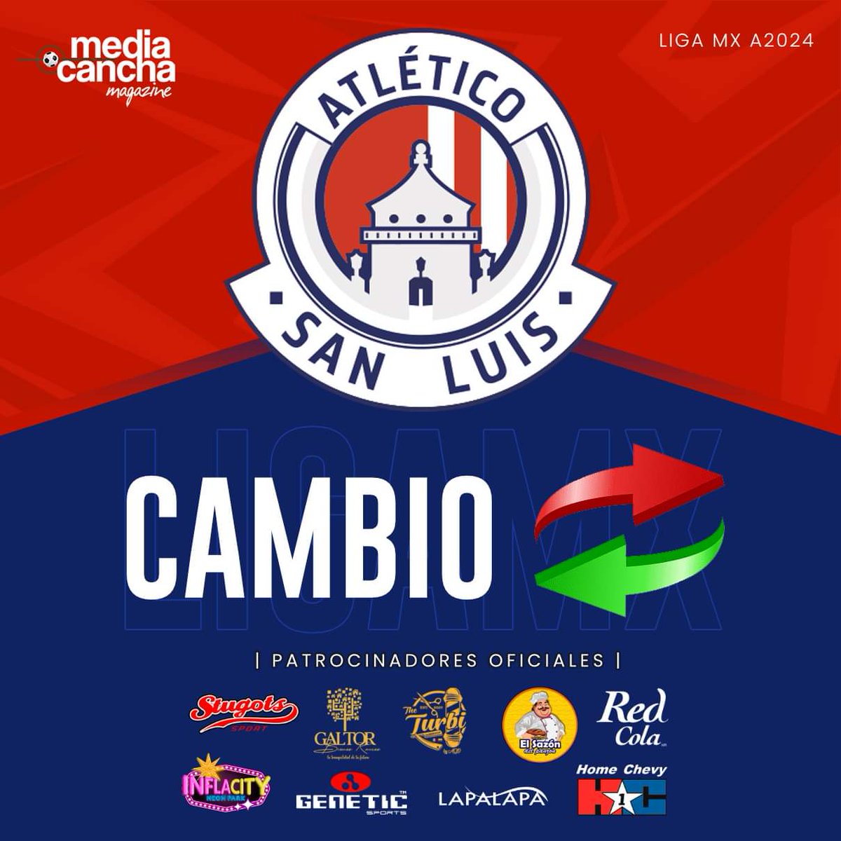 MediaCanchaSlp's tweet photo. ⏱️ 86' | Cambio de los rojiblancos
🇦🇹 Atlético de San Luis 3 - 1 Santos 😇

Entran: Leonardo Bonatini y Gabriel Martínez
Salen: Franck Boli y Daniel Guillén 

#AtleticoDeSanLuis #ADSL #Santos #LigaMx https://t.co/DfO644HHym
