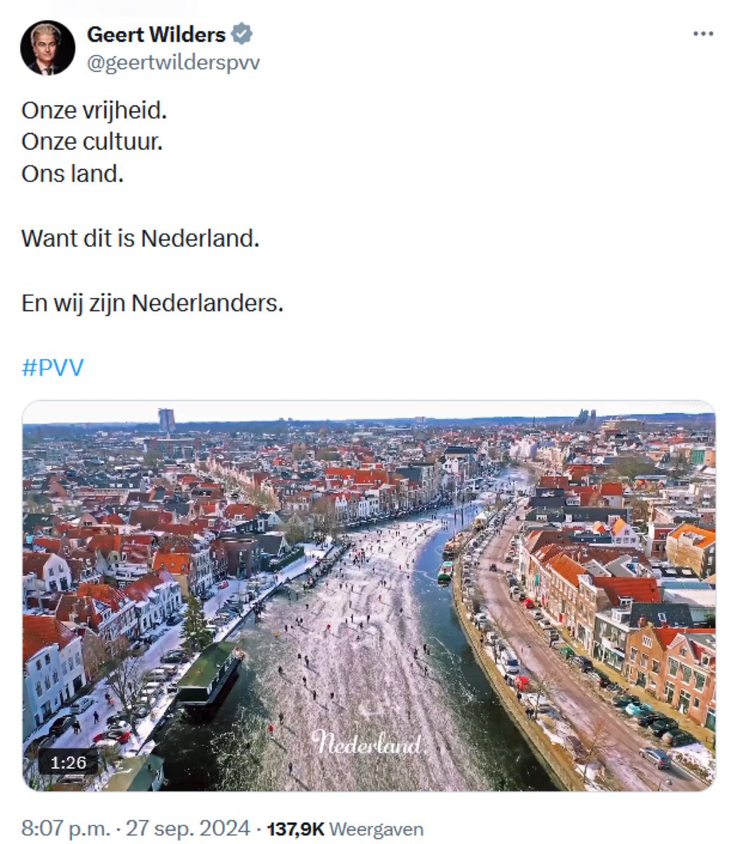 #Wilders’ belachelijke nationalisme.
Ik ben je intimidaties en geschreeuw zat! Je kan niets, je hebt nog nooit wat gepresteerd, je bent een leugenaar.
Niet mijn vrijheid, niet mijn cultuur en niet mijn land. Flikker op met je #moslimhaat en je #fascisme. Dan is het pas Nederland.
