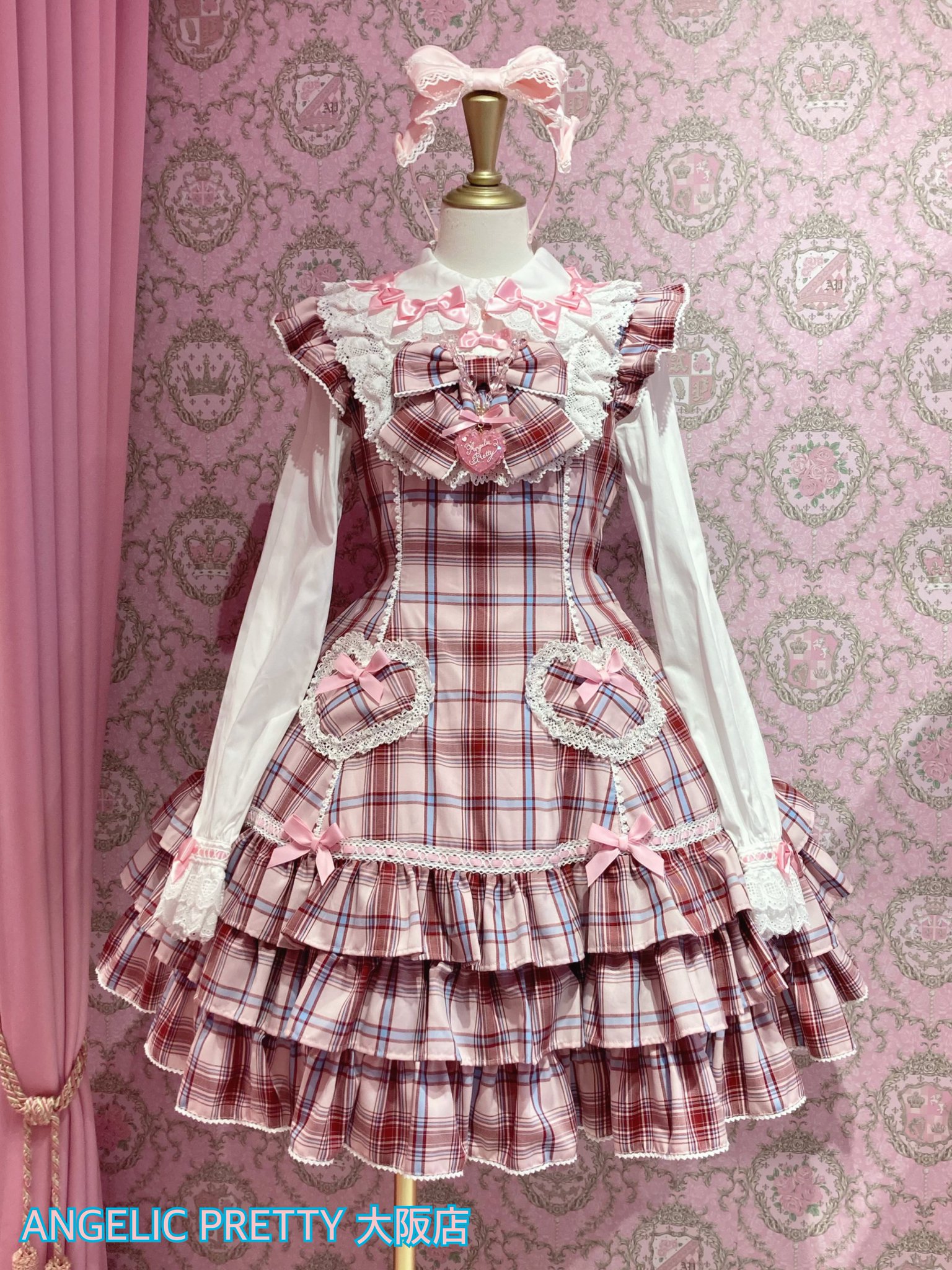 Cute Heartジャンパースカート ピンク Cute Heartジャンパースカート