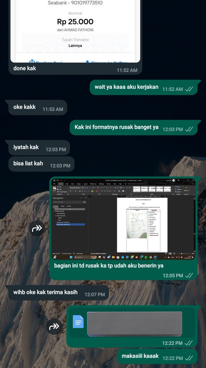 studypartner99's tweet image. Awalnya pesen dafis dan numbering aj, tp sekaliam formating murah ajaa guysss

#zonauang #jokitugas #formating