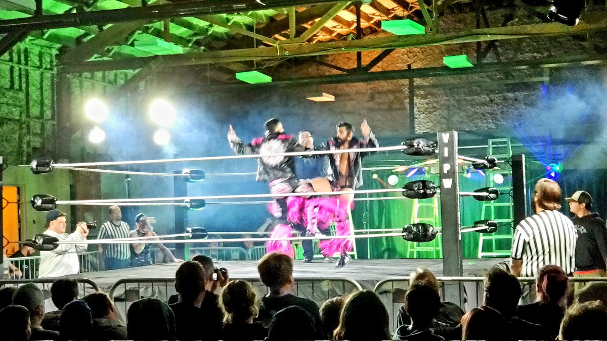 M_Kennedy19's tweet photo. It's been a while but always happy to see you @BollywoodBoyz keep working hard, the grind is worth it. Payoff is yet to come. A couple quality humans who deserve greatness here @WWE @AEW @defyNW https://t.co/jiW66FhPoU