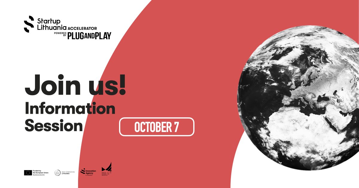 PlugandPlayTC's tweet photo. As we get closer to the application deadline for the Startup Lithuania Accelerator, we invite you to the online information session on October 7 at 1PM, Vilnius Time. Find out more here https://t.co/cK1MzCM1RZ
#callforstartups #startupfunding #accelerationprogram https://t.co/YLZW4qf1Ig