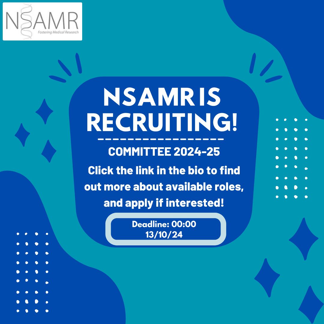 Ready to make your mark in medical research? 📷We're looking for passionate committee members to join us for 2024-25! Apply now to be part of this year's committee. Deadline is 13th October, 2024 (Sunday). We look forward to working with you!
Link: forms.gle/81NaAdwL4DNmU1…