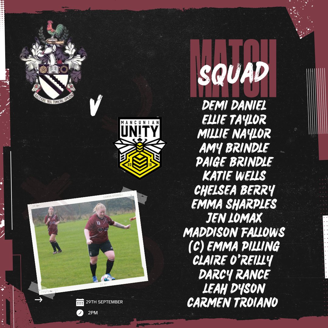 ITS MATCH DAY!! 

Ladies final home game for a while they host a strong side <a href="/MancUnityB/">Mancunian Unity B</a>  🏟⚽️