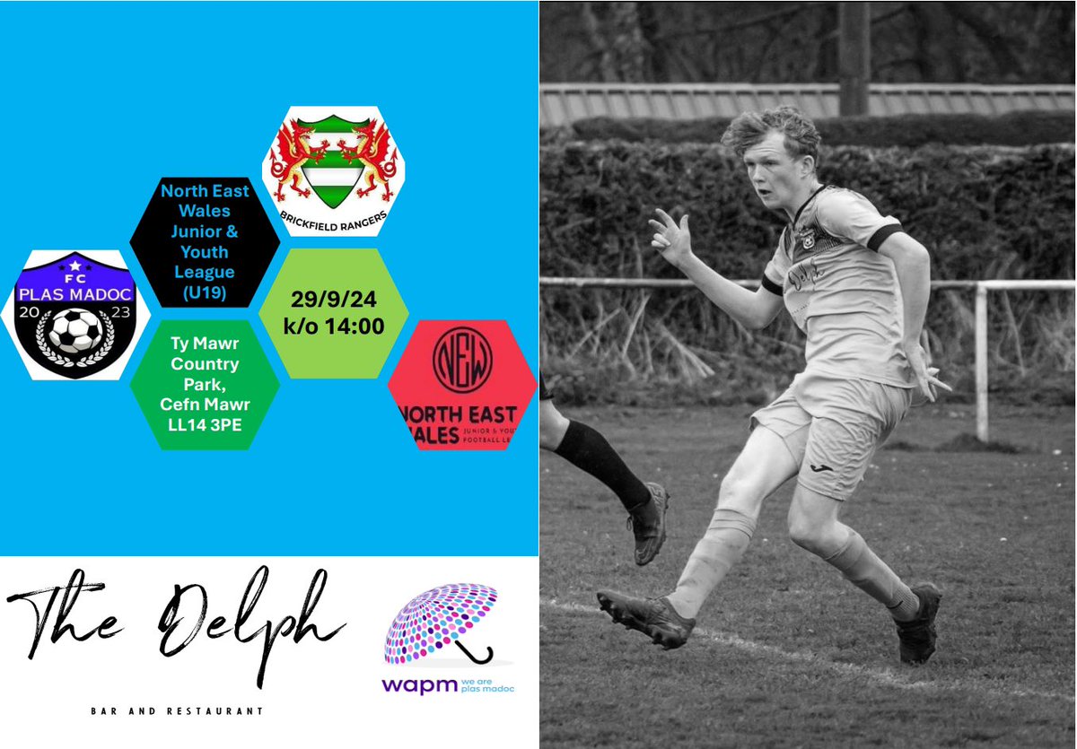 FC Plas Madoc (@fcplasmadoc) on Twitter photo U19
π <a href="/BrickfieldRFC/">π Brickfield Rangers π</a> U19
π North East Wales Junior & Youth League (U19)
ποΈ Ty Mawr Country Park, Cefn Mawr, LL14 3PE
β° 14:00
π± Updates on Cymru Football App
Sponsored by <a href="/Thedelph/">The Delph Restaurant and Bar</a> <a href="/ArePlas/">We Are Plas Madoc</a> U19
π <a href="/BrickfieldRFC/">π Brickfield Rangers π</a> U19
π North East Wales Junior & Youth League (U19)
ποΈ Ty Mawr Country Park, Cefn Mawr, LL14 3PE
β° 14:00
π± Updates on Cymru Football App
Sponsored by <a href="/Thedelph/">The Delph Restaurant and Bar</a> <a href="/ArePlas/">We Are Plas Madoc</a>