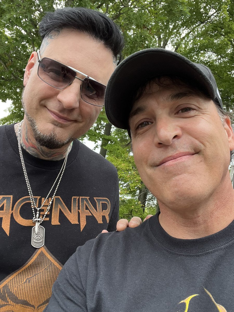 MeltdownRocks's tweet photo. Let’s see your #RiffFest pictures. 
Here are a few random ones from me, with Jason Hook from Flat Black, Robbie Merrill, Wage War, and more. 
What a show!!! Great to see you guys….. https://t.co/CwCcufmC3D