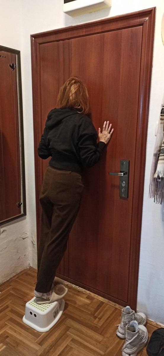 Ситуация такова: купили Трише табуреточку смотреть в глазок 😅