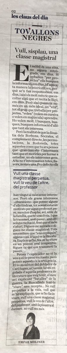 Empar Moliner, consellera d'educació ja.