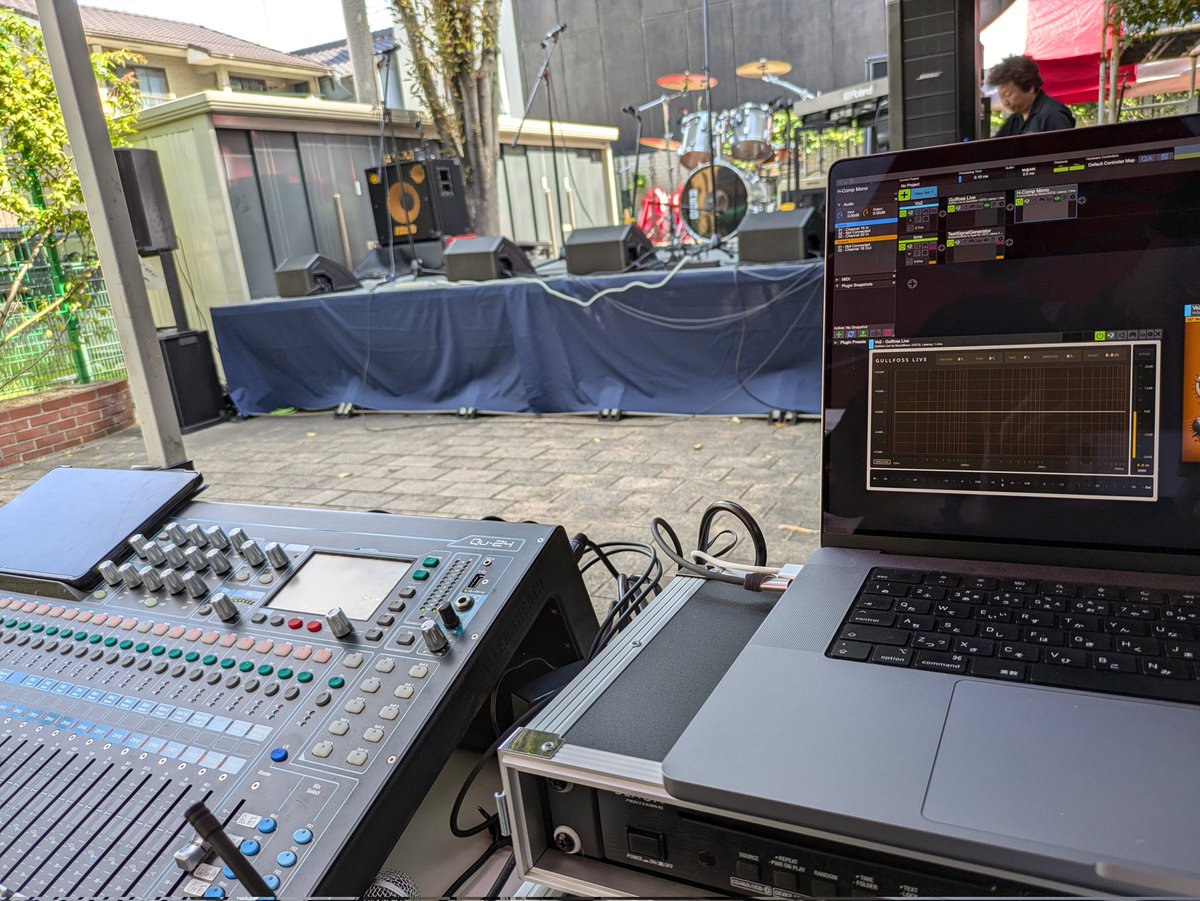 FukuyamaDTM's tweet image. 野外フェスをワンオペで成し遂げた…！！サウンドチェックの時間がほぼ無い中　#LiveProfessor　#GULLFOSS　が大活躍ε-(´∀｀*)