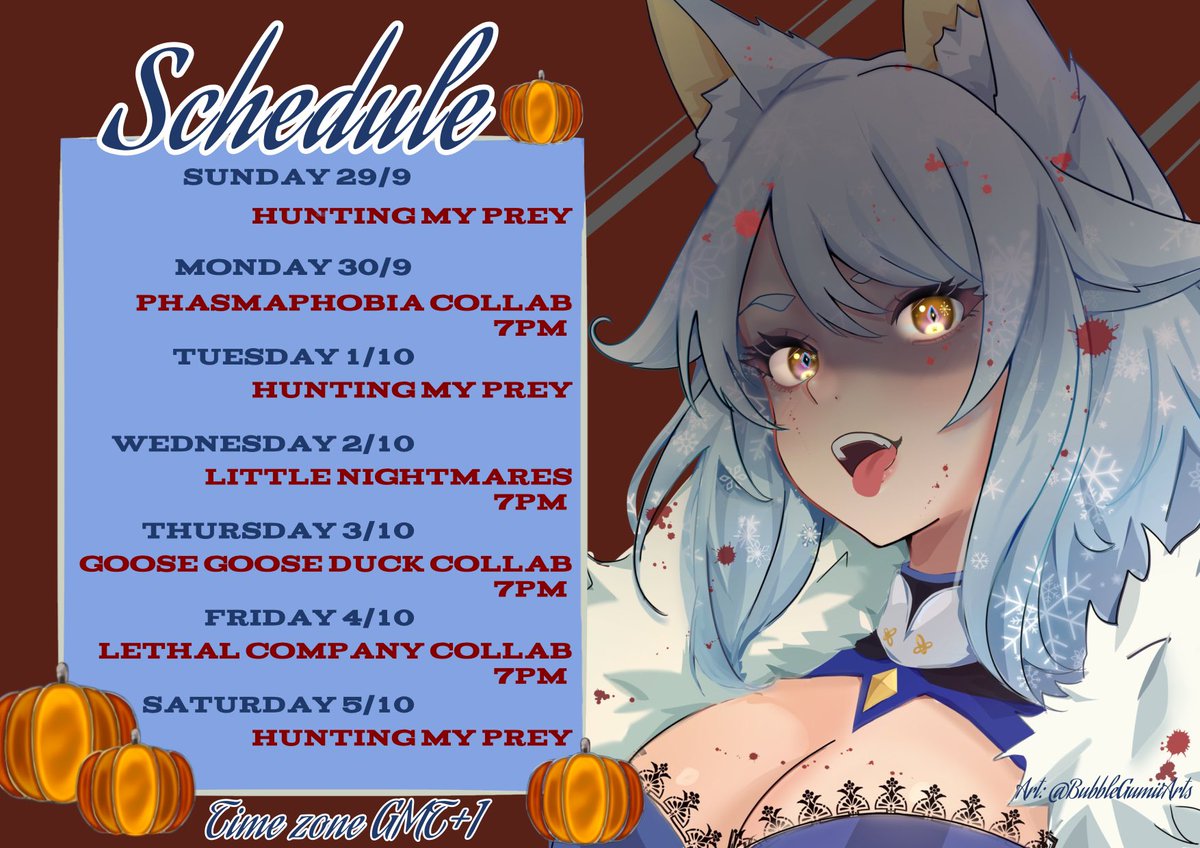 MiramiyaVT's tweet photo. 🎃 SPOOKY SEASON IS UPON US! 🎃
I will be sticking to a consistent schedule (best I can) this spooky season! 
If anyone would like to join in on Goose Goose Duck, drop a comment bellow 👻
#Vtuber #Vtuberschedule #spookython https://t.co/1BC1RsTPOE