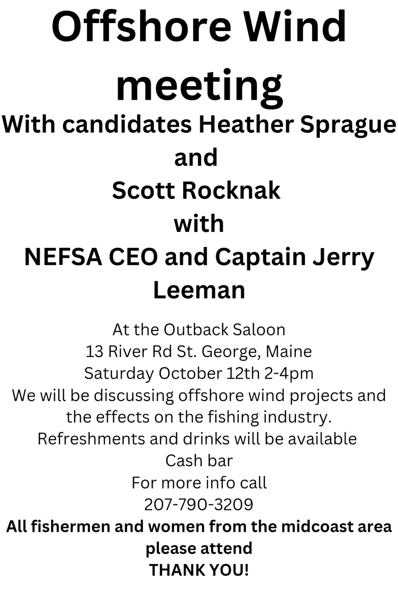 mainelyfree76's tweet photo. Attention midcoast fishermen and women.
#Maine
#midcoast
#Fishermen
#fishing
#lobstering
#offshorewind https://t.co/sqhySB3KcL
