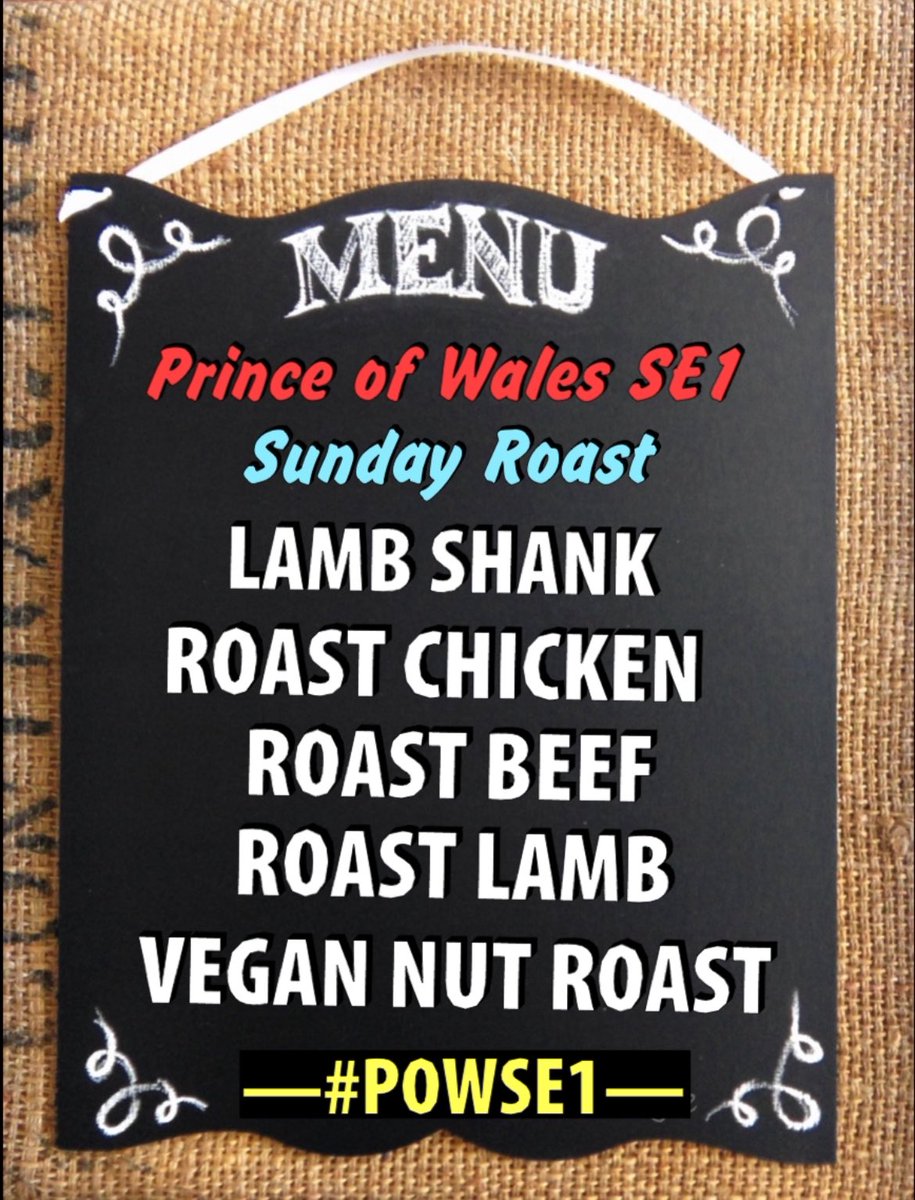 POWSE1's tweet photo. Sunday roast? Join us here @ the PoW and enjoy #POWSE1 https://t.co/ZxWGO4Kshb