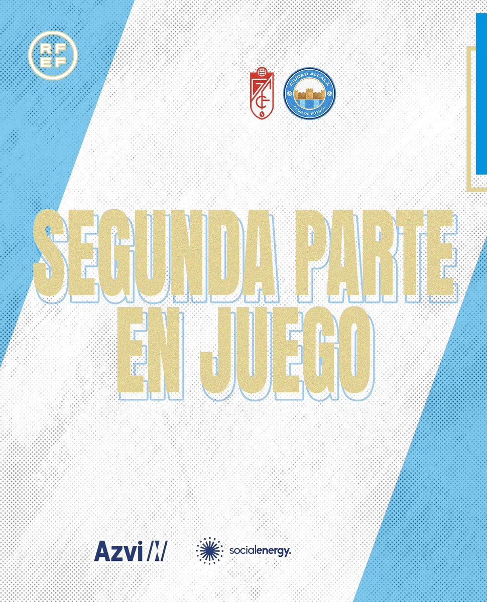 CiudadAlcalaCF's tweet photo. 💥 ¡Se reanuda el partido!
💙 #GranadaCF B 1 - 1 Azvi #CiudadAlcaláCF
45’⏱
📳 #CACFLive #AlcaládeGuadaíra #FutFem https://t.co/q6bf5UzvXs