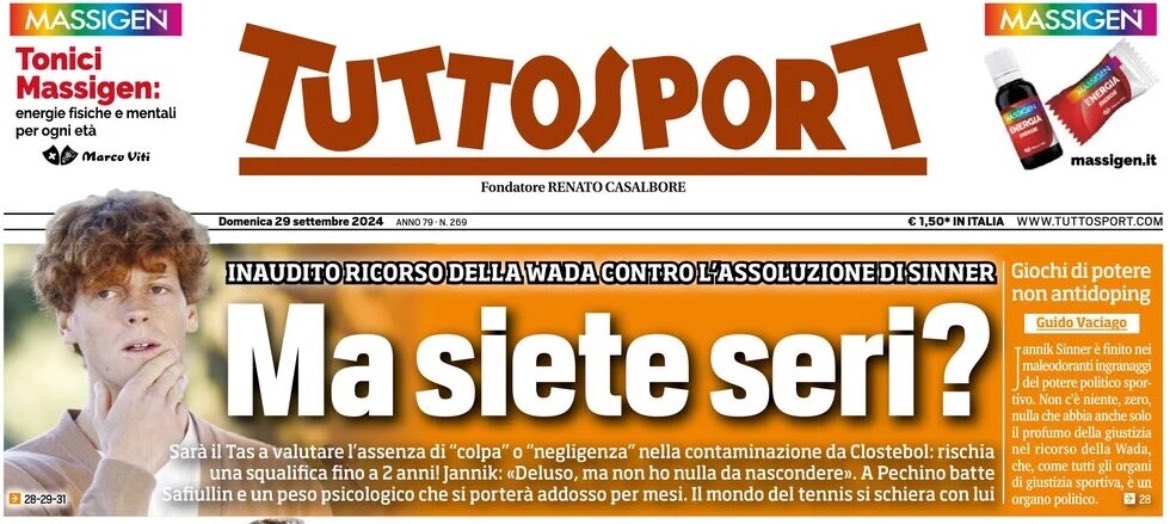 toMMilanello's tweet photo. La stampa italiana si schiera con Jannik

GdS: Forza Sinner
CdS: Wada a quel paese
Ts: Ma siete seri?

#Sinner https://t.co/gBhqKiTUSR
