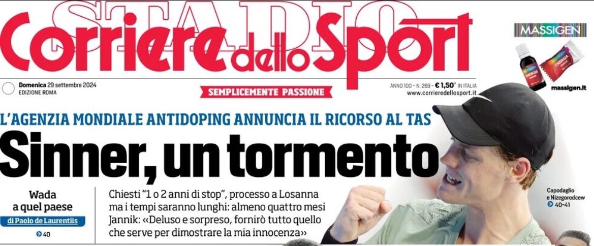 toMMilanello's tweet photo. La stampa italiana si schiera con Jannik

GdS: Forza Sinner
CdS: Wada a quel paese
Ts: Ma siete seri?

#Sinner https://t.co/gBhqKiTUSR