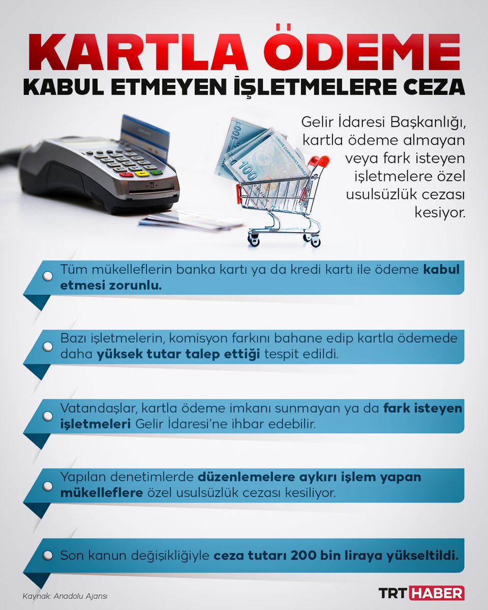 Kartla ödeme almayan veya fark isteyen işletmeler 200 bin TL cezayla karşı karşıya.