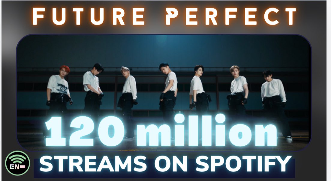 EN_onSpotify's tweet image. #FuturePerfect has surpassed 120M streams on Spotify!!🥳

This is @ENHYPEN’s 7th song to reach this mark!!🔥

9/24: 83,691
9/25: 85,425
9/26: 86,035
9/27: 84,369

TOTAL: 120,043,165
@ENHYPEN_members #ENHYPEN