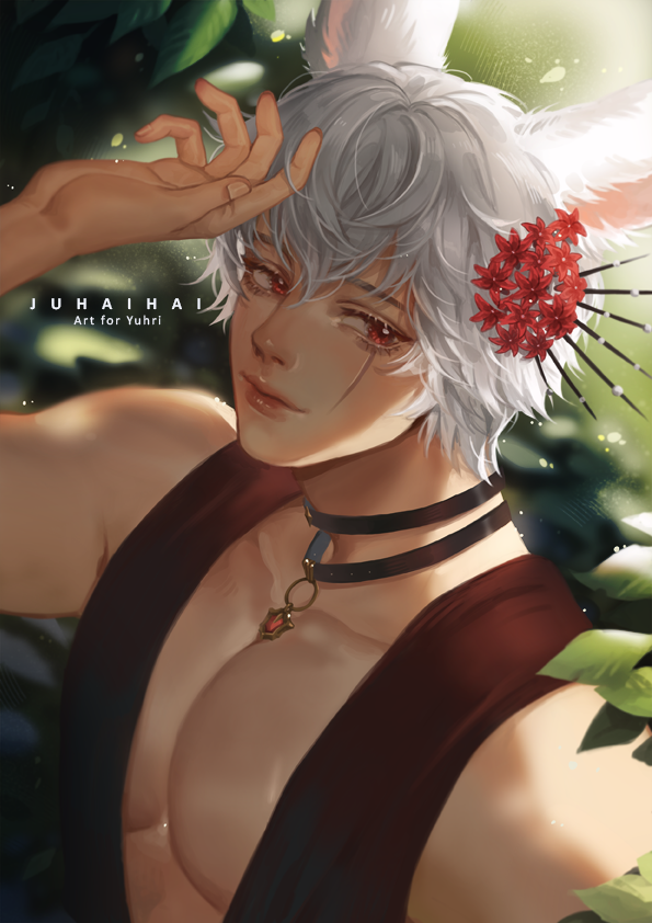 [K0fi] Look at this handsome bnuuy, been a while since I did painted comms~🍃🌿🐰 #FFXIV