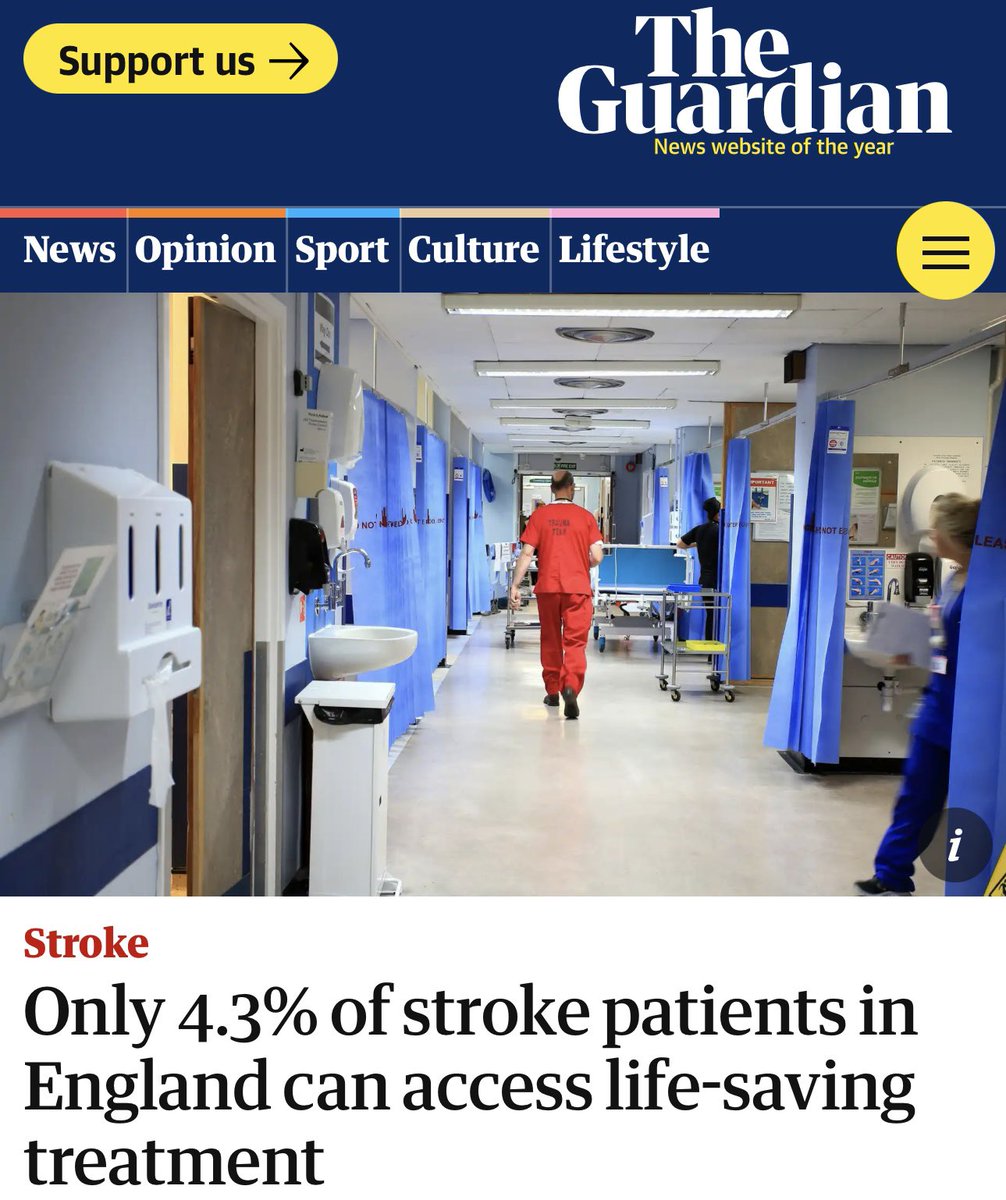 Sanjeev Nayak (@sanjnayak) on Twitter photo Shocking stats from today's article in <a href="/guardian/">The Guardian</a> : Only 4.3% of stroke patients in England can access life-saving treatment! Mechanical thrombectomy is one of the most effective, cost-saving interventions, potentially saving the NHS £73M a year. More resources are urgently Shocking stats from today's article in <a href="/guardian/">The Guardian</a> : Only 4.3% of stroke patients in England can access life-saving treatment! Mechanical thrombectomy is one of the most effective, cost-saving interventions, potentially saving the NHS £73M a year. More resources are urgently