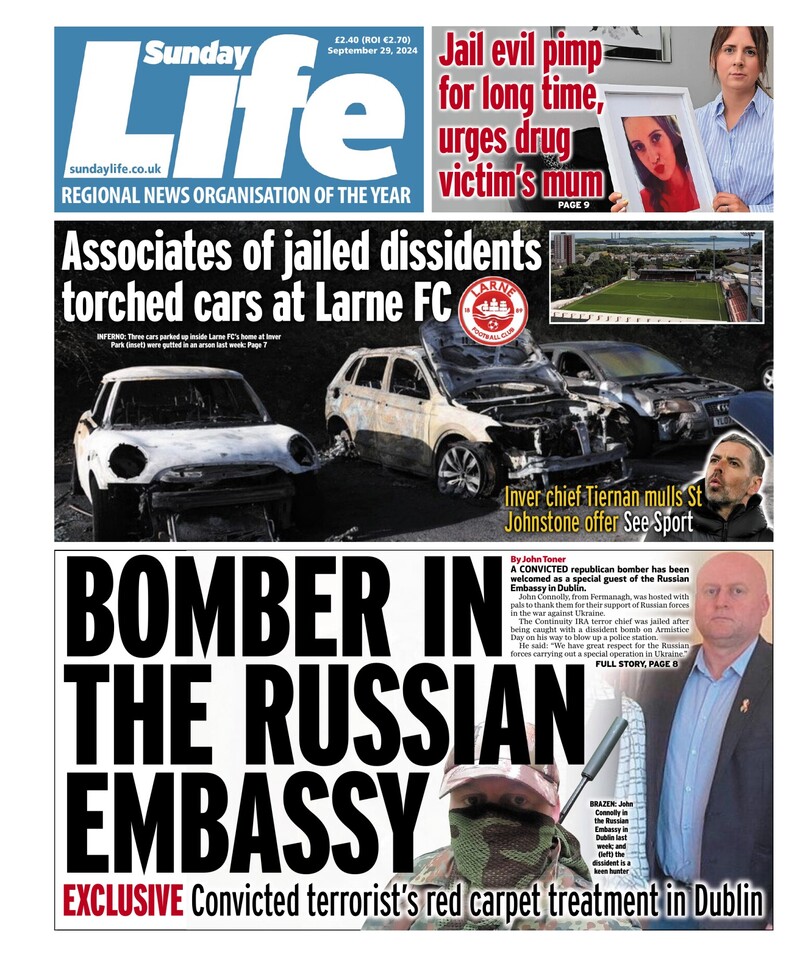 Morning, readers.

Here's the front page of today's Sunday Life. tinyurl.com/yc7nh3sw