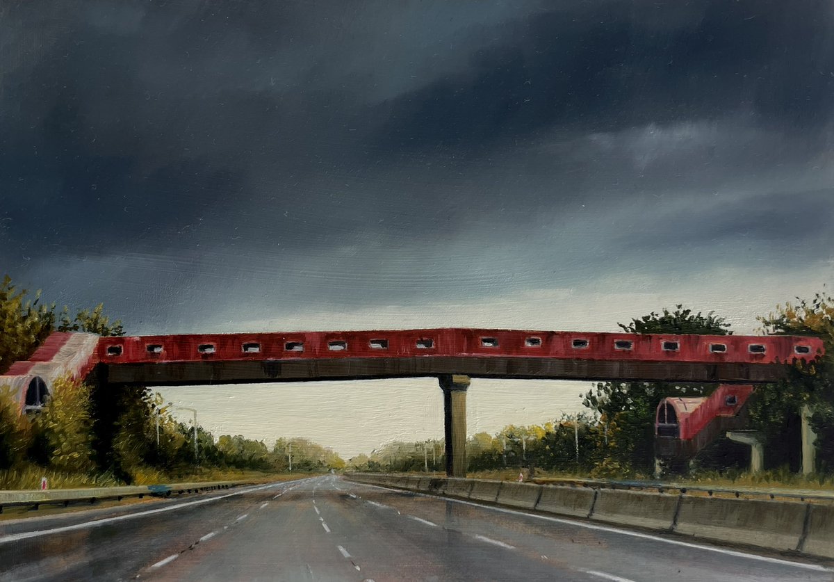 Jen Orpin AMAFA (@jenorpinpainter) on Twitter photo Seeing Red
Oil on cradled panel
13x18cm
Spanning the M6 at Sandbach Services. The southbound, north facing side, a vibrant red, with the northbound south facing side sun bleached and faded.
This piece will be <a href="/McrArtFair/">Manchester Art Fair</a> with Saul Hay Gallery in Nov.
#painting
#grimartgroup Seeing Red
Oil on cradled panel
13x18cm
Spanning the M6 at Sandbach Services. The southbound, north facing side, a vibrant red, with the northbound south facing side sun bleached and faded.
This piece will be <a href="/McrArtFair/">Manchester Art Fair</a> with Saul Hay Gallery in Nov.
#painting
#grimartgroup
