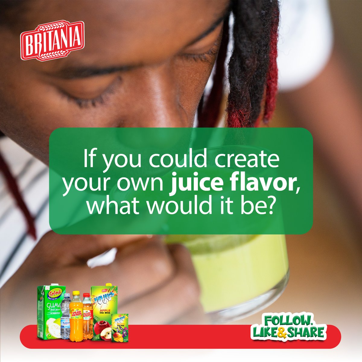britania_uganda's tweet photo. If you could create your own juice flavor, what would it be?
Let us know😊
#yojus #splashkachupa #juice #britania https://t.co/Xc867GuQkU