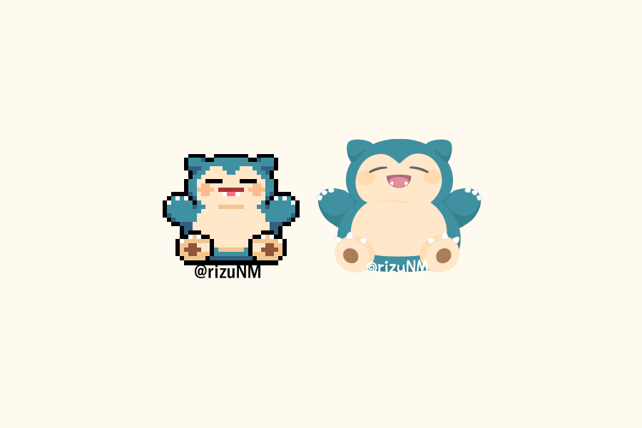 フシギダネ ,ヒトカゲ ,ゼニガメ 「ドット絵とイラレ絵比較」|リズの